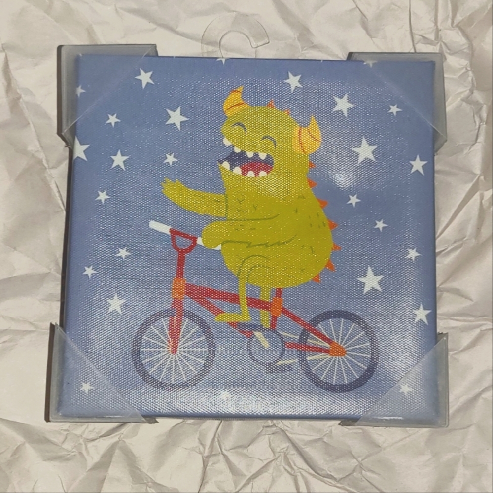 Cycling Monster Art Canvas for Kids